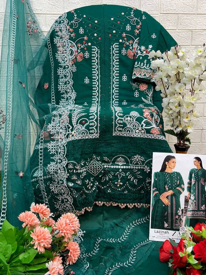 Lazinah Vol 1 By Zaha Embroidery Cambric Cotton Pakistani Suits Wholesale Shop In Surat